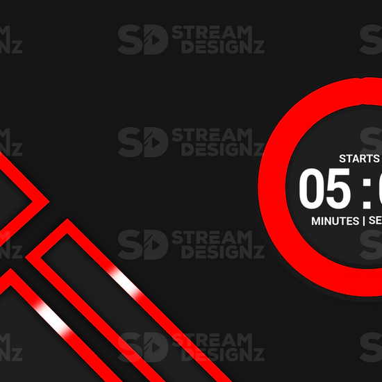 5 minute countdown timer crimson preview video stream designz