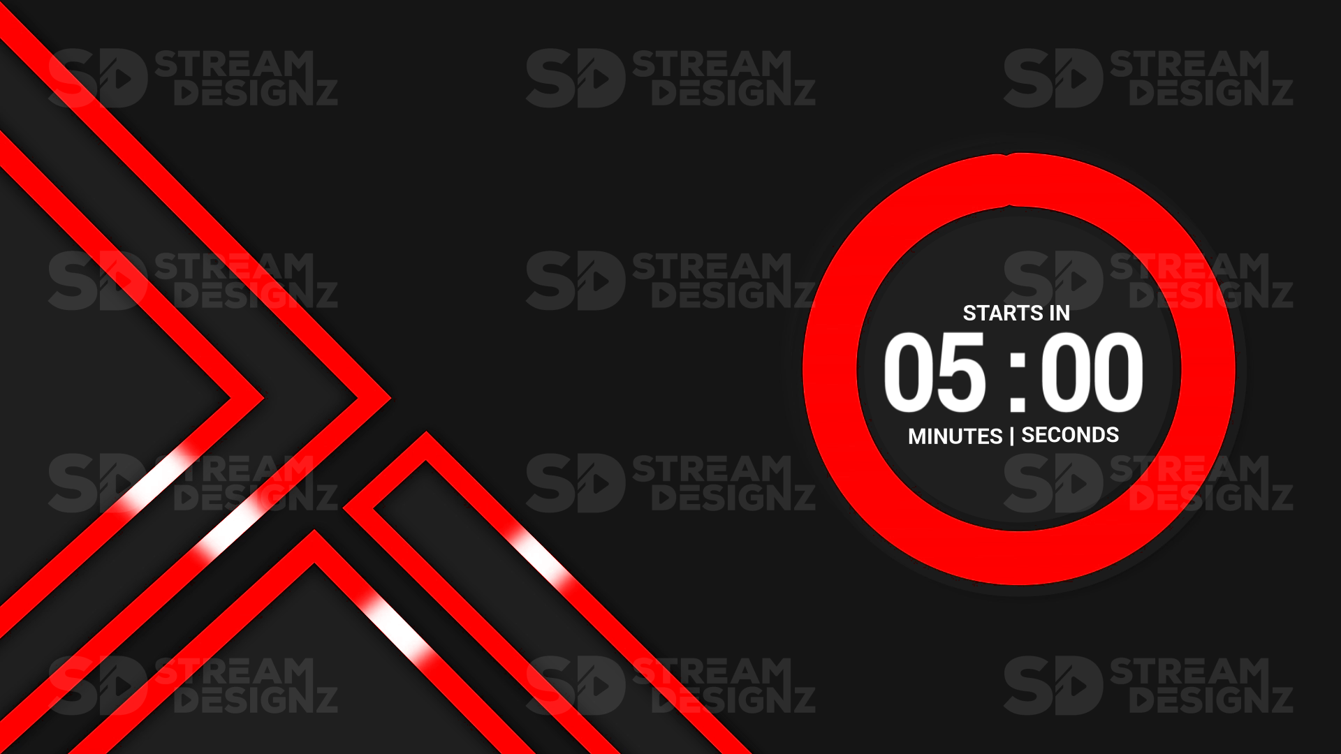 5 minute countdown timer crimson preview video stream designz