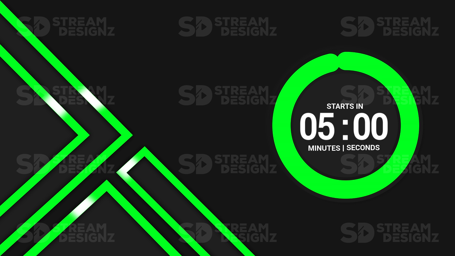 5 minute countdown timer green lantern preview video stream designz
