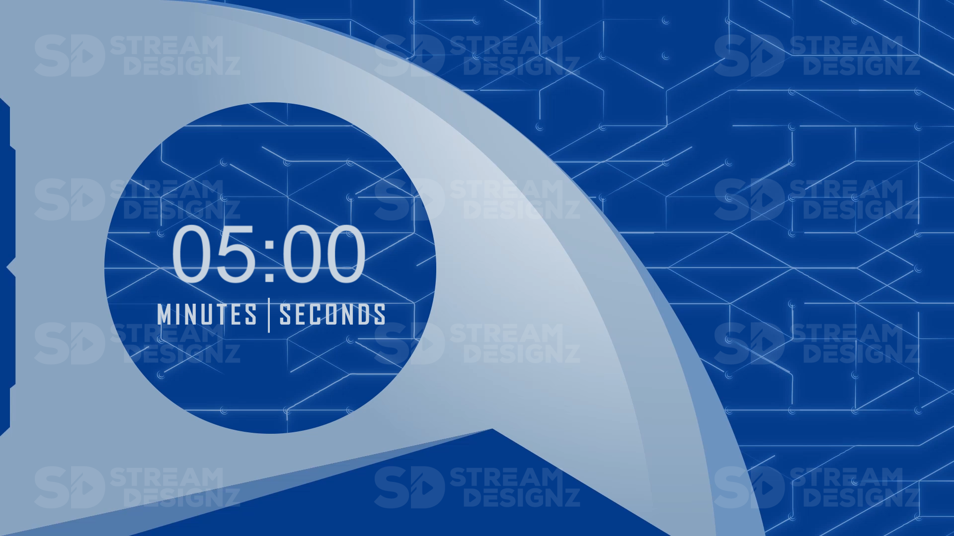 5 minute countdown timer high tech preview video stream designz