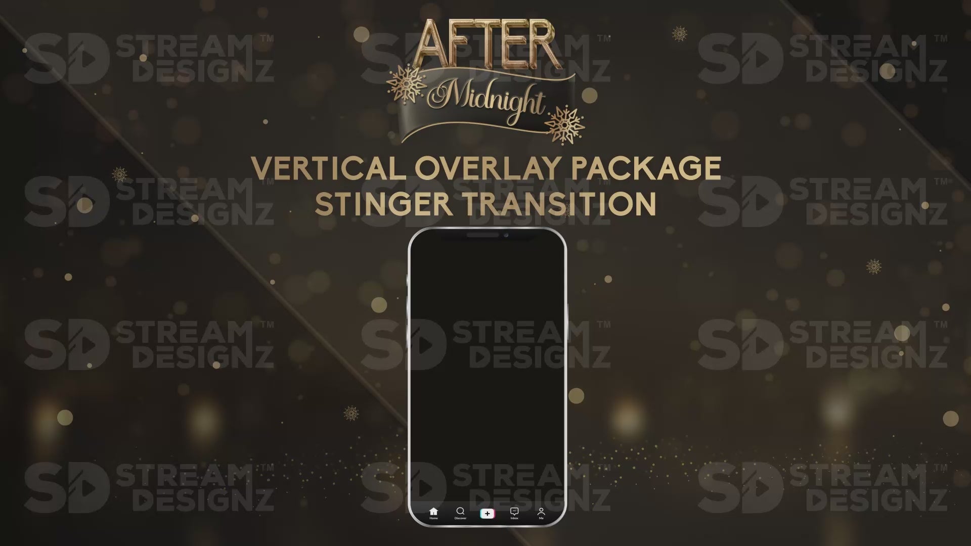 vertical stream overlay package stinger after midnight stream designz