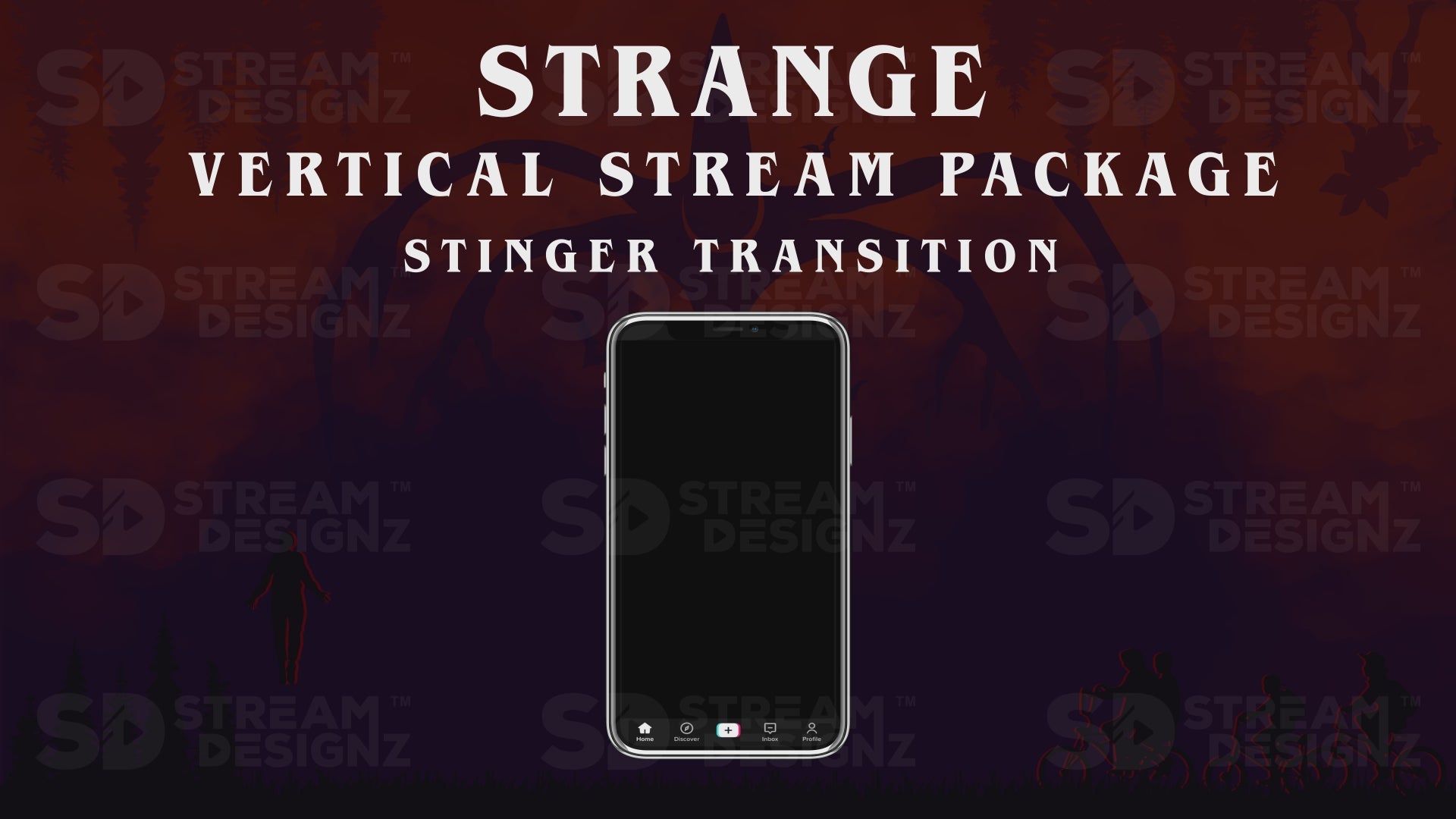 vertical stream overlay package stinger strange stream designz