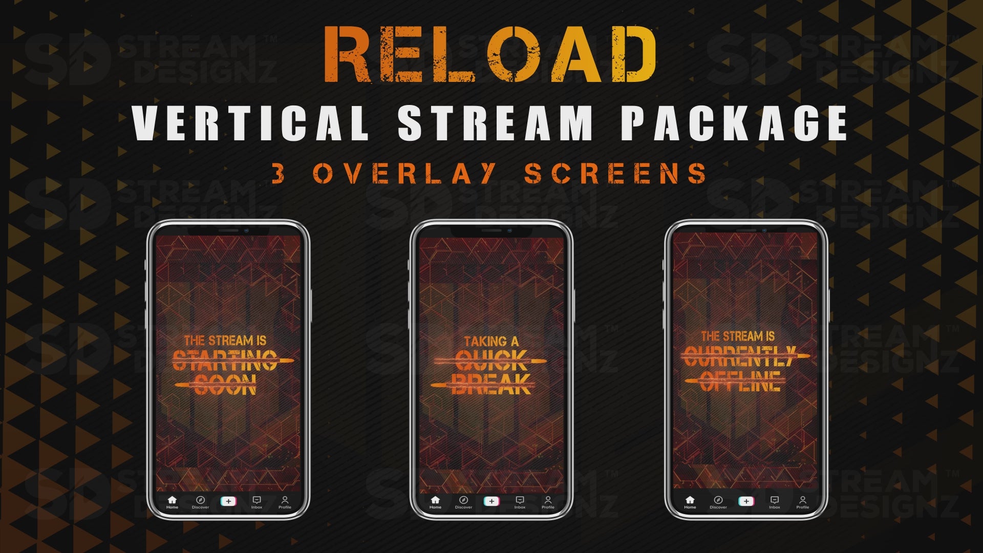 vertical stream overlay package 3 overlay screens reload stream designz