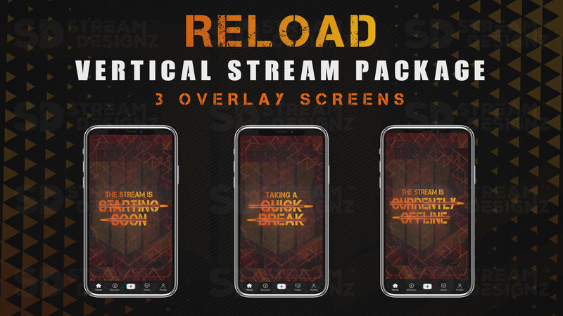 vertical stream overlay package 3 overlay screens reload stream designz