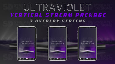 vertical stream overlay package 3 overlay screens ultraviolet stream designz