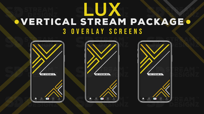 vertical stream overlay package 3 overlay screens lux stream designz
