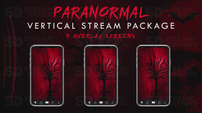 vertical stream overlay package 3 overlay screens paranormal stream designz