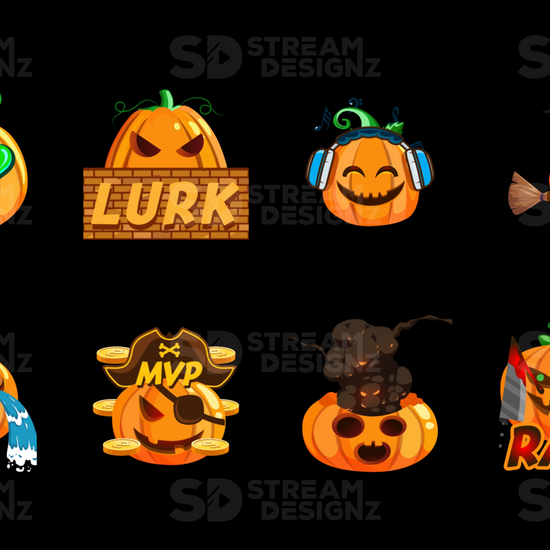 8 pack emotes - pumpkin preview video - stream designz