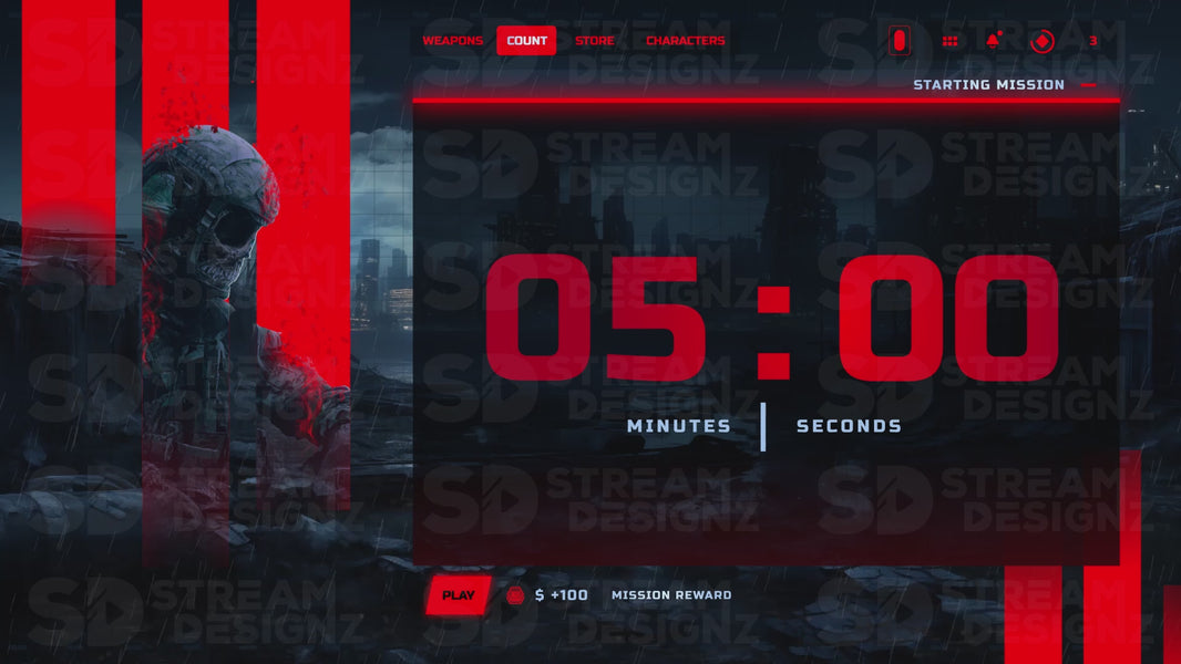 5 minute countdown timer preview video loadout stream designz
