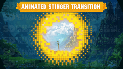 Stinger transition preview video pixel world stream designz
