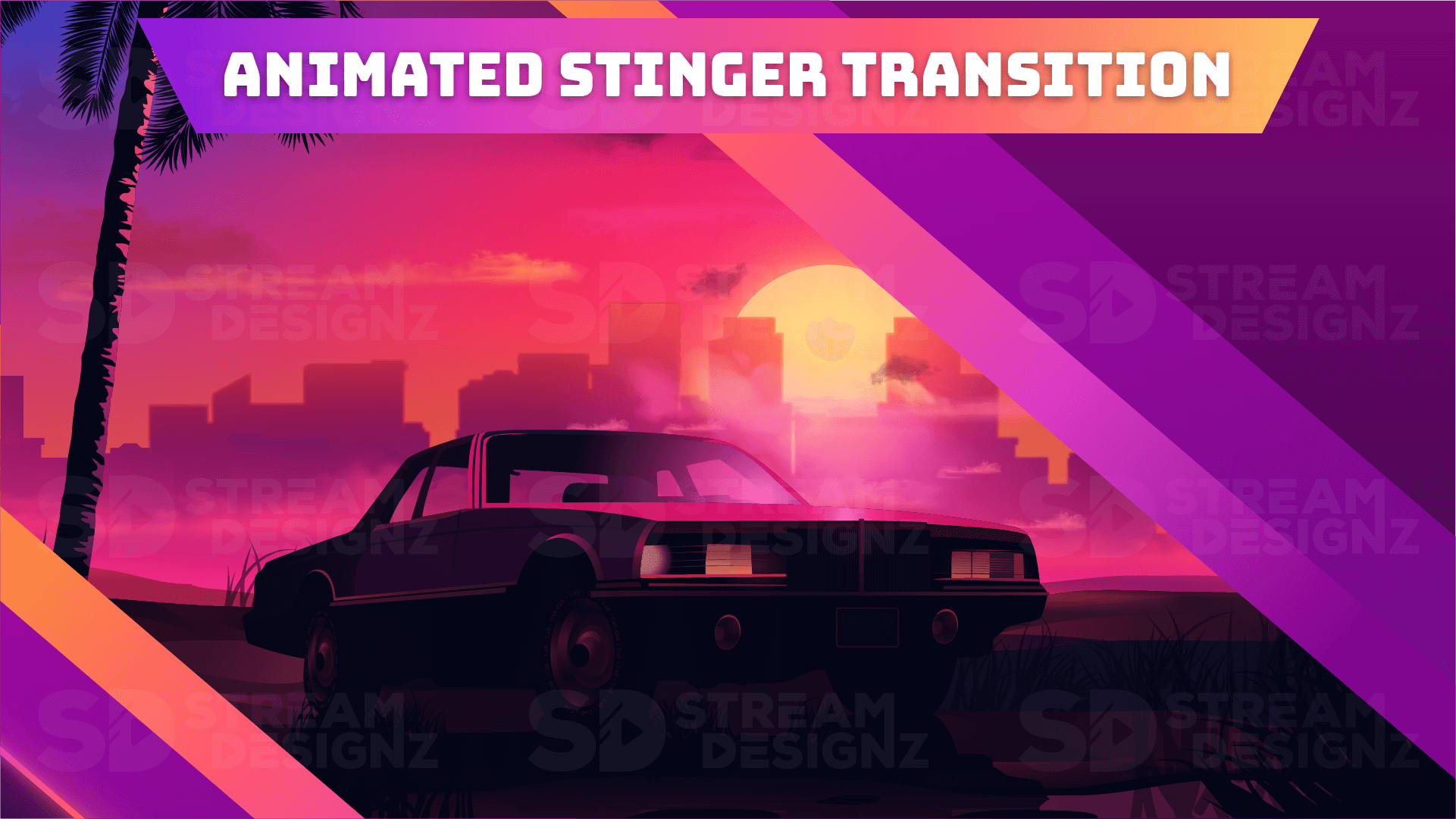 Stinger transition sunset city preview video stream designz