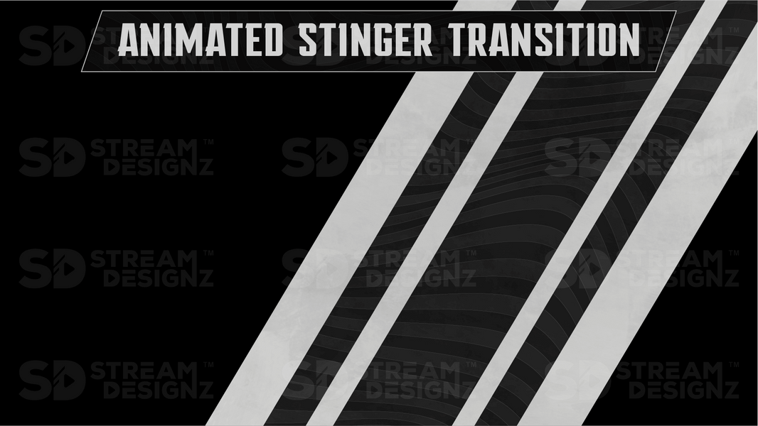 Stinger transition preview video slate stream designz