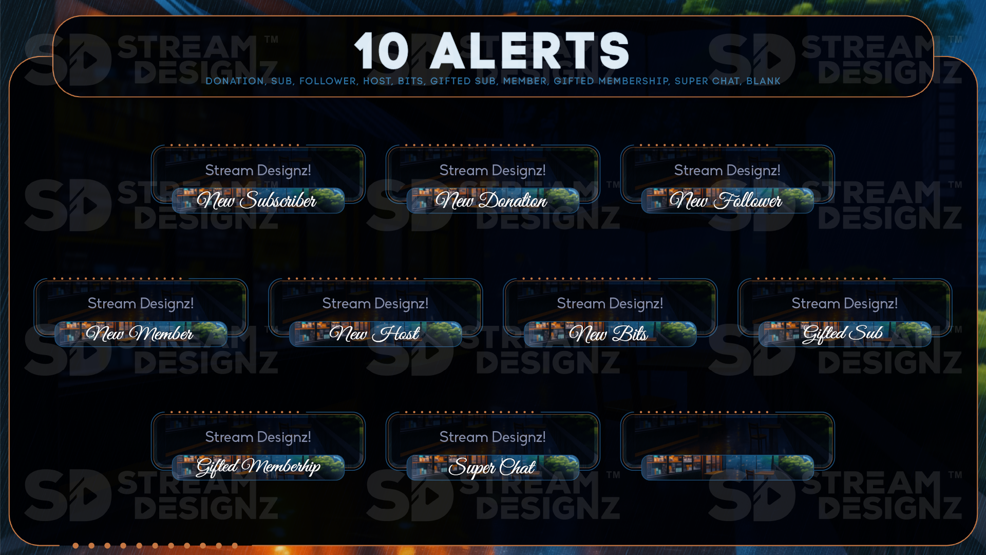 animated stream alerts preview video cafe lofi stream designz