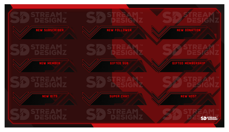 Animated stream alerts preview video code red stream designz