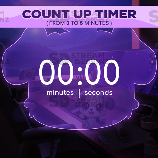 5 minute count up timer midnight lofi preview video stream designz