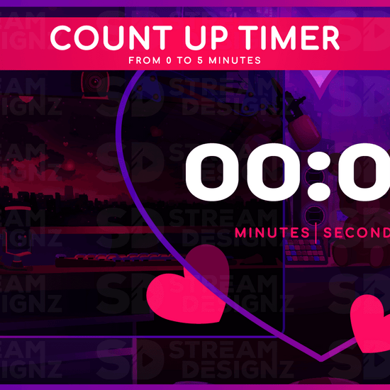 Ultimate stream package 5 minute count up timer valentine lofi stream designz