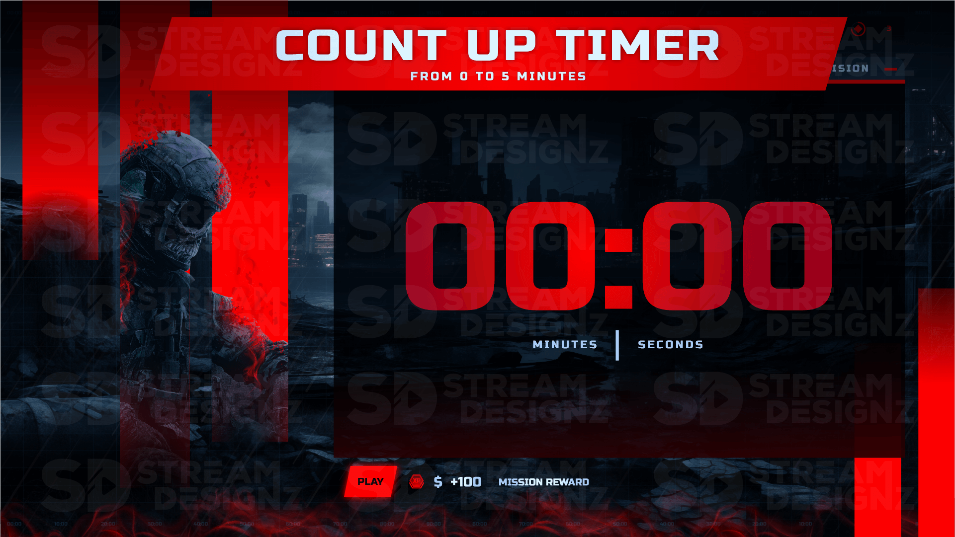 5 minute count up timer preview video loadout stream designz