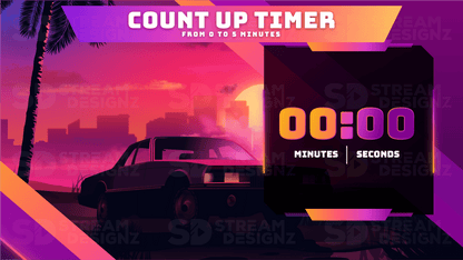 5 minute count up timer sunset city preview video stream designz