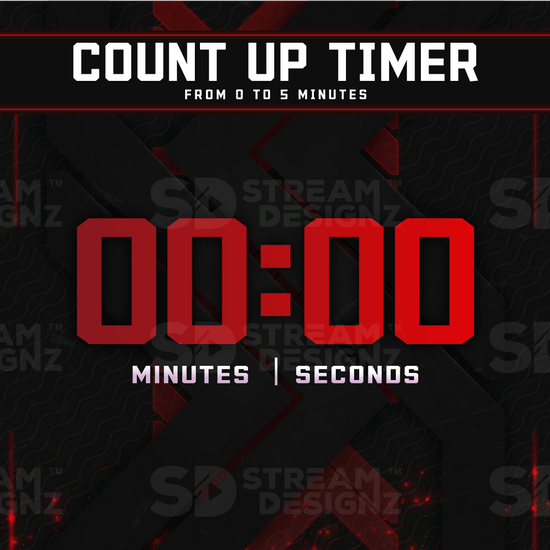 Ultimate stream package 5 minute count up timer code red stream designz