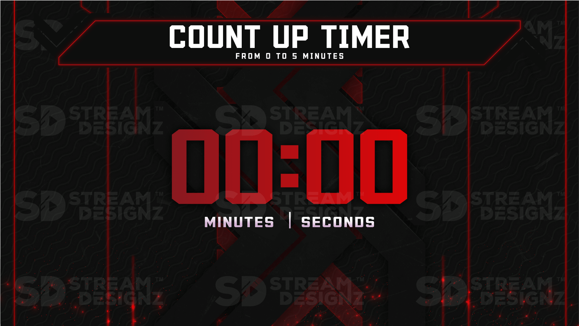 Ultimate stream package 5 minute count up timer code red stream designz