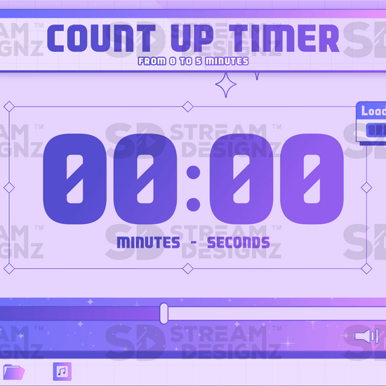 5 minute count up timer preview video y2k stream designz