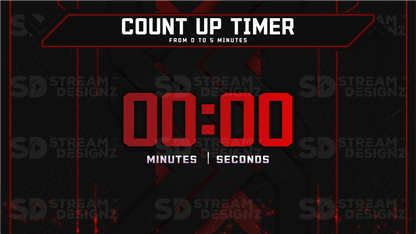 5 minute count up timer preview video code red stream designz