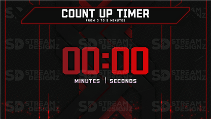 5 minute count up timer preview video code red stream designz