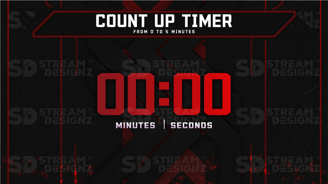5 minute count up timer preview video code red stream designz