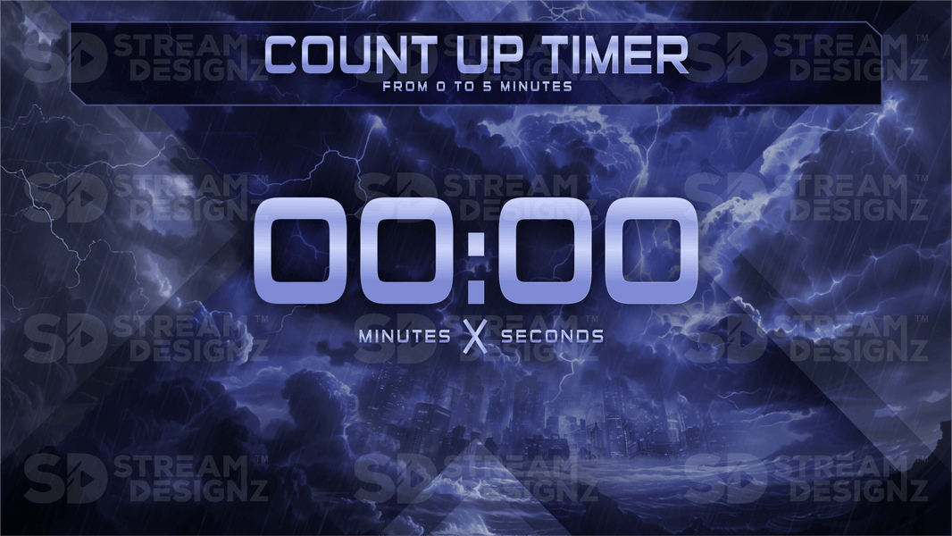 5 minute count up timer preview video storm stream designz