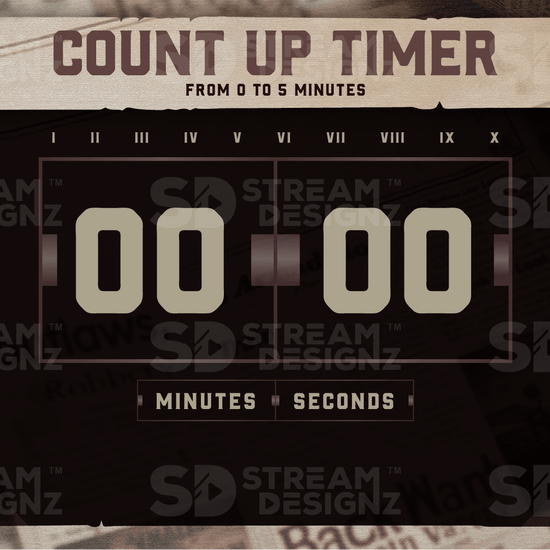 5 minute count up timer preview video outlaw stream designz