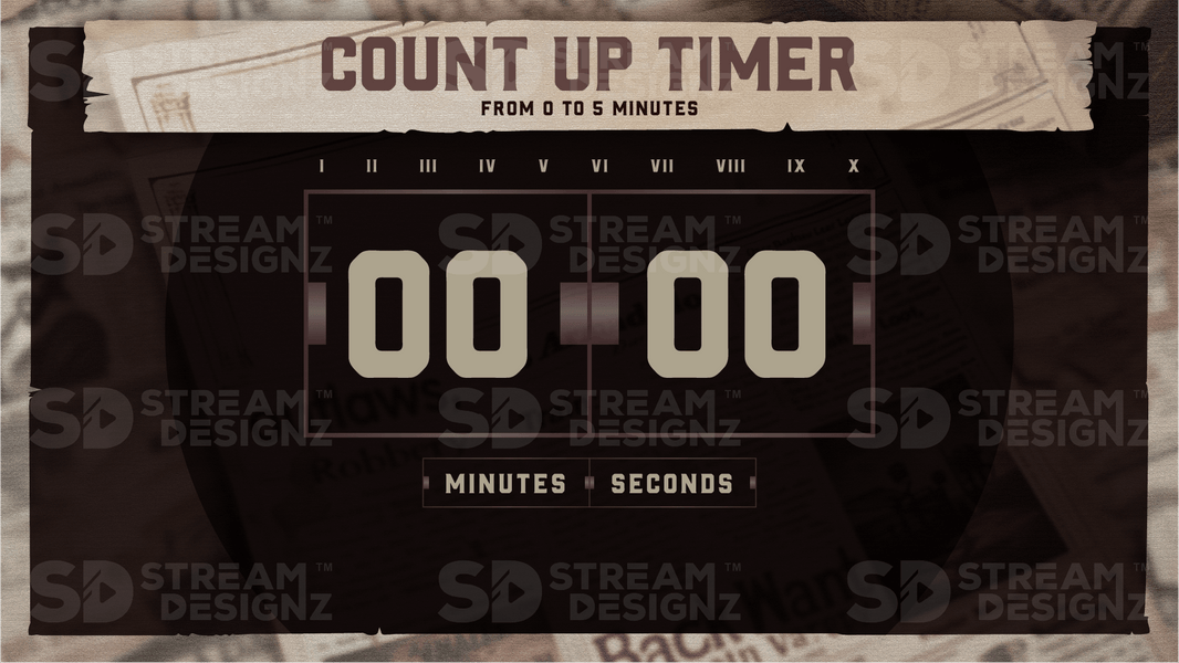 5 minute count up timer preview video outlaw stream designz