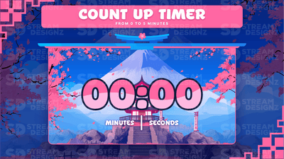 Ultimate stream package 5 minute count up timer sakura chill stream designz
