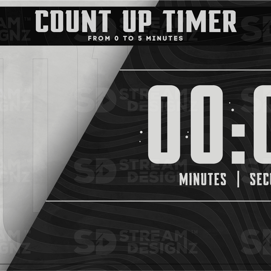 5 minute count up timer preview video slate stream designz