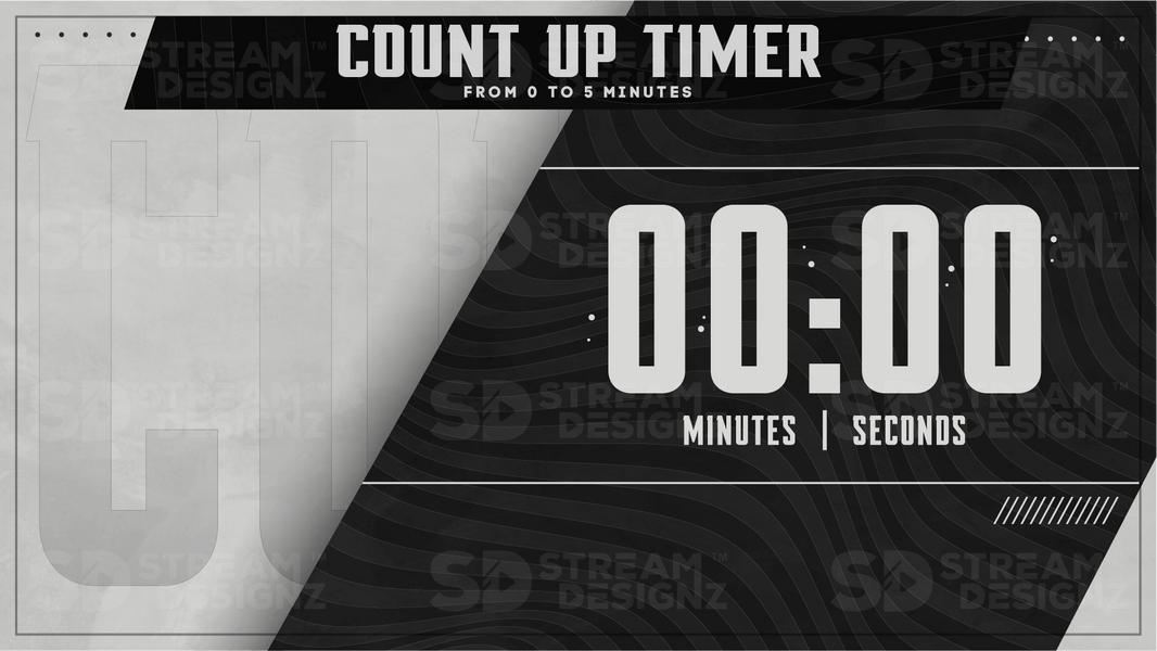 5 minute count up timer preview video slate stream designz