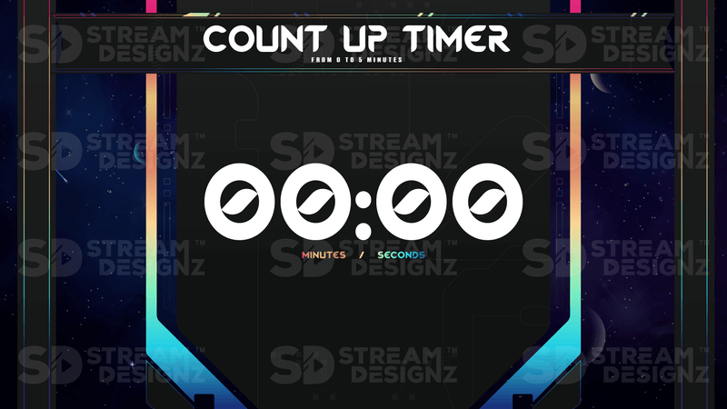 5 minute count up timer preview video galaxy stream designz