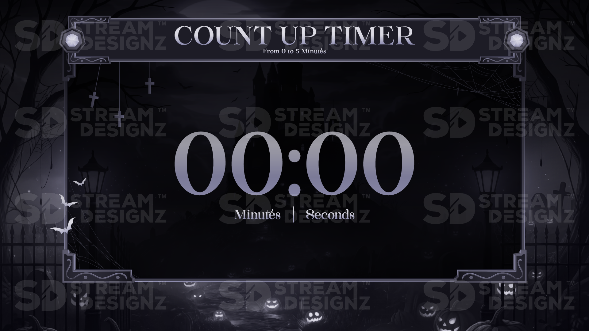 5 minute count up timer preview video hallows eve stream designz