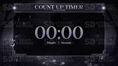 5 minute count up timer preview video hallows eve stream designz