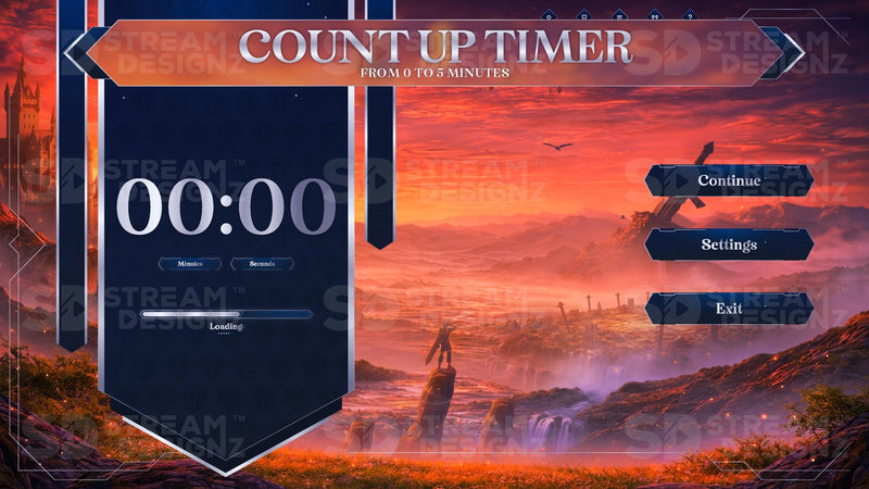 5 minute count up timer preview video eclipse stream designz