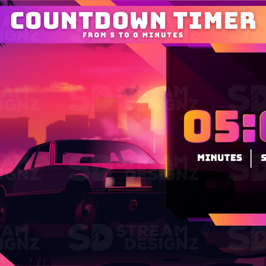 5 minute countdown timer sunset city preview video stream designz