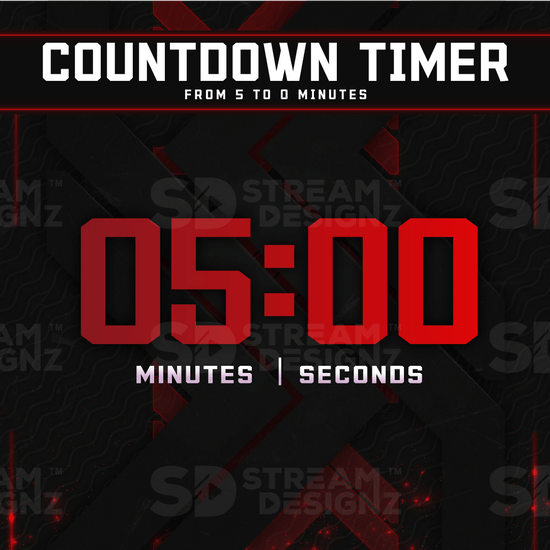 5 minute countdown timer preview video code red stream designz
