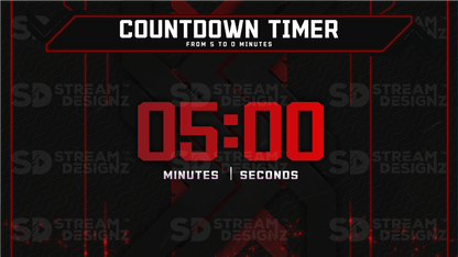 5 minute countdown timer preview video code red stream designz