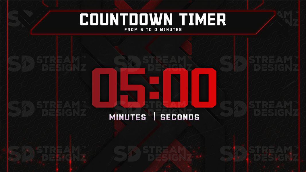 5 minute countdown timer preview video code red stream designz