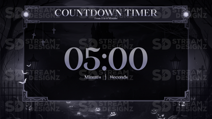 5 minute countdown timer preview video hallows eve stream designz