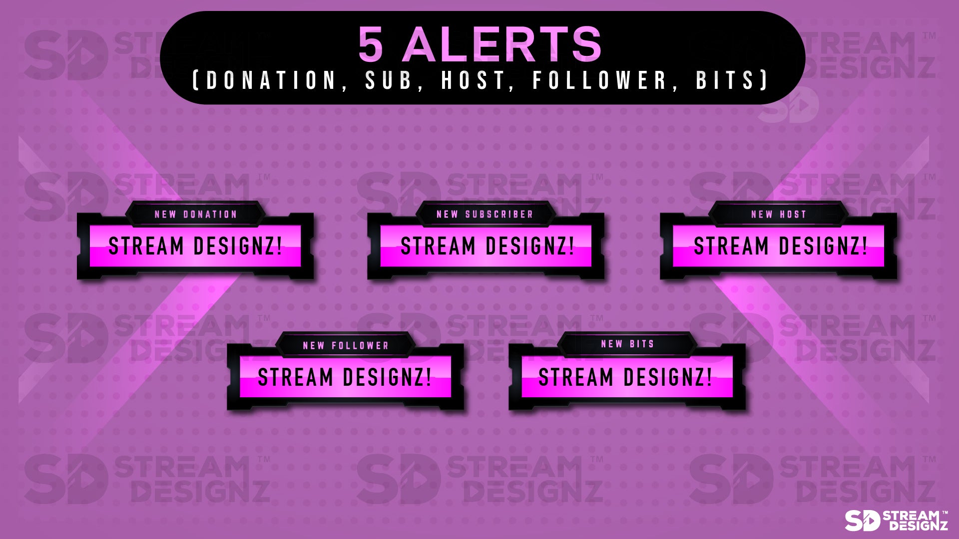 Load video: animated stream alerts pink fury preview video stream designz