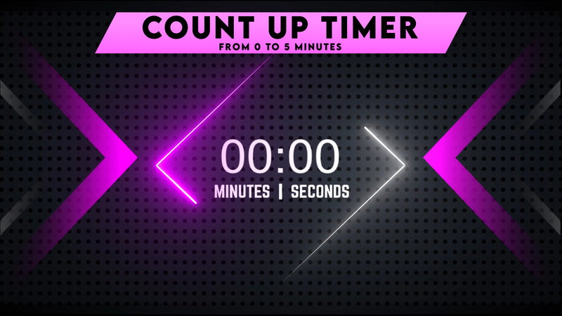 5 minute count up timer preview video pink fury stream designz