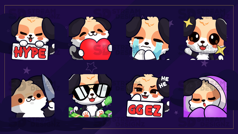 8 pack emotes midnight lofi preview image stream designz