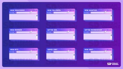 Animated stream alerts video y2k stream designz