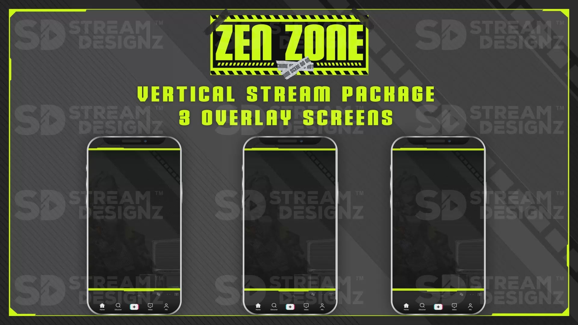 vertical stream overlay package 3 overlay screens zen zone stream designz