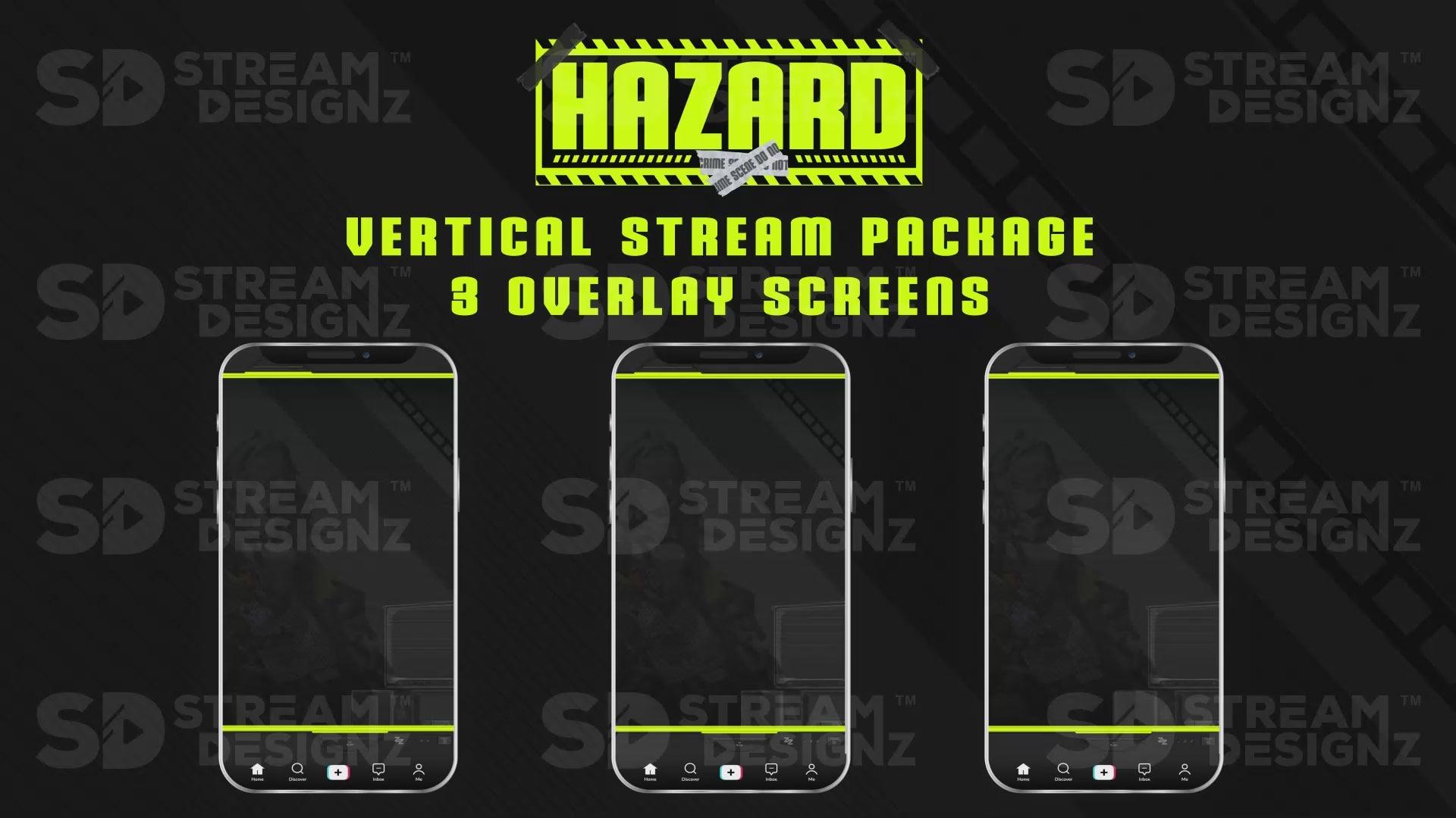 vertical stream overlay package 3 overlay screens hazard stream designz