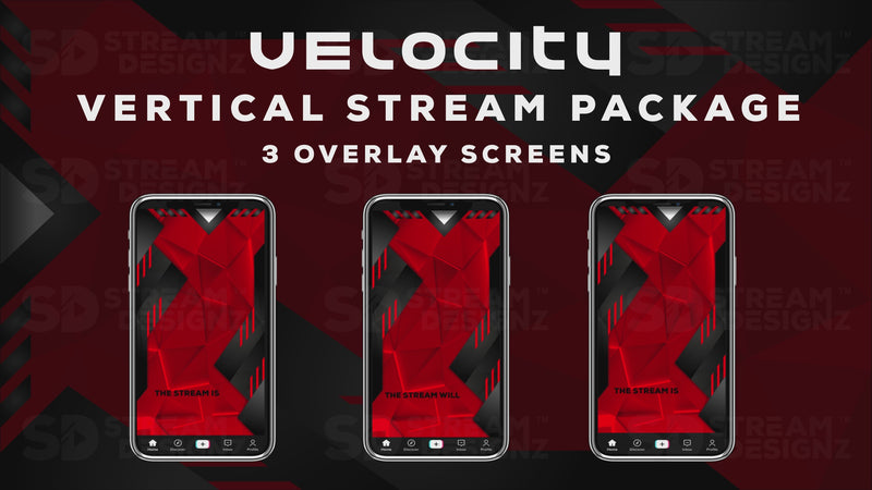 vertical stream overlay package 3 overlay screens velocity stream designz